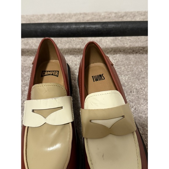 Camper Twins Loafers Brown Leather Moccasin/Ballerina Size 37 7 - Picture 4 of 7